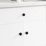 Mânere 2 pcs Negru Ø30 mm Aluminiu GartenMobel Dekor