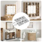 Suport pentru oglindă 12 pcs Nichel 35 x 30 x 8,3 mm Oțel GartenMobel Dekor