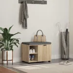 Bancă pentru hol cu pernă Simplu Stejar Sonoma 60 x 38 x 46 cm GartenMobel Dekor