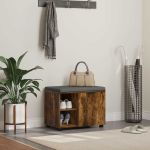 Bancă pentru hol cu pernă Simplu Stejar fumuriu 60 x 38 x 46 cm GartenMobel Dekor