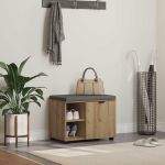 Bancă pentru hol cu pernă Stejar Artizanal 60 x 38 x 46 cm GartenMobel Dekor