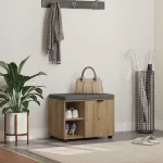 Bancă pentru hol cu pernă Stejar Artizanal 60 x 38 x 46 cm GartenMobel Dekor