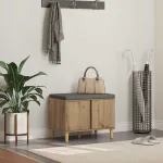 Bancă pentru hol cu pernă Stejar Artizanal 60 x 38 x 46 cm GartenMobel Dekor