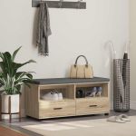 Bancă pentru hol cu pernă Stejar Sonoma 100 x 38 x 46 cm GartenMobel Dekor