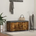 Bancă pentru hol cu pernă Stejar fumuriu 100 x 38 x 46 cm GartenMobel Dekor