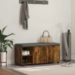 Bancă pentru hol cu pernă Stejar fumuriu 100 x 38 x 46 cm GartenMobel Dekor