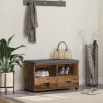Bancă pentru hol cu pernă cu sertar Lemn vechi 80 x 38 x 46 cm GartenMobel Dekor