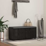 Bancă pentru hol cu pernă cu ușă Stejar Negru 100 x 38 x 46 cm GartenMobel Dekor