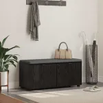 Bancă pentru hol cu pernă cu ușă Stejar Negru 100 x 38 x 46 cm GartenMobel Dekor