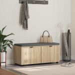 Bancă pentru hol cu pernă cu ușă Stejar Sonoma 100 x 38 x 46 cm GartenMobel Dekor
