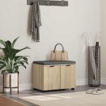 Bancă pentru hol cu pernă cu ușă Stejar Sonoma 60 x 38 x 46 cm GartenMobel Dekor