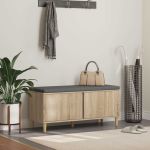 Bancă pentru hol cu pernă cu ușă Stejar Sonoma 60 x 38 x 46 cm GartenMobel Dekor