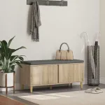 Bancă pentru hol cu pernă cu ușă Stejar Sonoma 60 x 38 x 46 cm GartenMobel Dekor