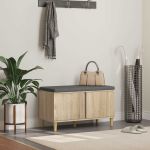 Bancă pentru hol cu pernă cu ușă Stejar Sonoma 60 x 38 x 46 cm GartenMobel Dekor