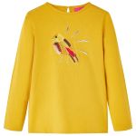 Tricou pentru copii cu mâneci lungi, ocru închis, 128 GartenMobel Dekor