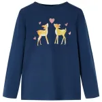 Tricou de copii cu mâneci lungi, bleumarin, 92 GartenMobel Dekor