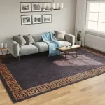 Covor lavabil, negru și auriu, 400x300 cm, anti-alunecare GartenMobel Dekor