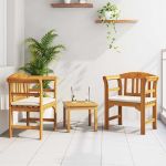 Set de Mobilier cu pernă 2 pcs natural Lemn Solid de Acacia GartenMobel Dekor