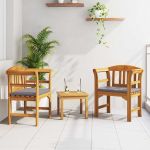 Set de Mobilier cu pernă 2 pcs natural Lemn Solid de Acacia GartenMobel Dekor
