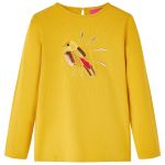 Tricou pentru copii cu mâneci lungi, ocru închis, 92 GartenMobel Dekor