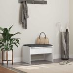 Bancă pentru hol cu pernă Alb 60 x 38 x 46 cm GartenMobel Dekor