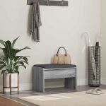 Bancă pentru hol cu pernă Gri Sonoma 60 x 38 x 46 cm GartenMobel Dekor