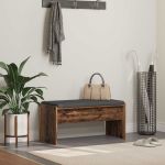 Bancă pentru hol cu pernă Lemn vechi 80 x 38 x 46 cm GartenMobel Dekor