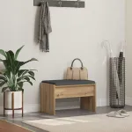 Bancă pentru hol cu pernă Stejar Artizanal 60 x 38 x 46 cm GartenMobel Dekor