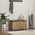 Bancă pentru hol cu pernă Stejar Artizanal 80 x 38 x 46 cm GartenMobel Dekor