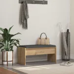 Bancă pentru hol cu pernă Stejar Artizanal 80 x 38 x 46 cm GartenMobel Dekor