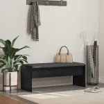Bancă pentru hol cu pernă Stejar Negru 100 x 38 x 46 cm GartenMobel Dekor