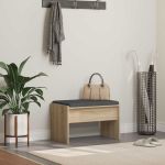 Bancă pentru hol cu pernă Stejar Sonoma 60 x 38 x 46 cm GartenMobel Dekor