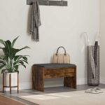Bancă pentru hol cu pernă Stejar fumuriu 60 x 38 x 46 cm GartenMobel Dekor