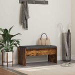 Bancă pentru hol cu pernă Stejar fumuriu 80 x 38 x 46 cm GartenMobel Dekor