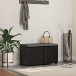 Bancă pentru hol cu pernă cu ușă Stejar Negru 80 x 38 x 46 cm GartenMobel Dekor