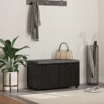 Bancă pentru hol cu pernă cu ușă Stejar Negru 80 x 38 x 46 cm GartenMobel Dekor