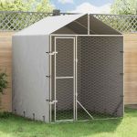 Padoc de exterior cu acoperiș argintiu 2x2x2,5m oțel galvanizat GartenMobel Dekor