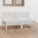 Set mobilier de grădină cu 2 locuri, alb, lemn masiv de pin GartenMobel Dekor