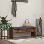 Bancă pentru hol cu pernă Lemn vechi 100 x 38 x 46 cm GartenMobel Dekor
