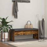 Bancă pentru hol cu pernă Stejar fumuriu 100 x 38 x 46 cm GartenMobel Dekor