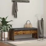 Bancă pentru hol cu pernă Stejar fumuriu 100 x 38 x 46 cm GartenMobel Dekor