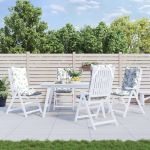 Perne de scaun spătar înalt, 4 buc, model frunze, textil Oxford GartenMobel Dekor