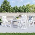 Perne de scaun spătar înalt, 4 buc, model frunze, textil Oxford GartenMobel Dekor