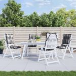 Perne scaun cu spătar înalt, 4 buc., gri, carouri textil oxford GartenMobel Dekor