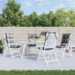 Perne scaun cu spătar înalt, 4 buc., gri, carouri textil oxford GartenMobel Dekor