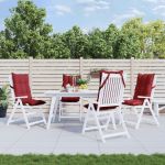 Perne scaun cu spătar înalt 4 buc, roșu vin, țesătură Oxford GartenMobel Dekor