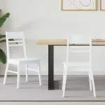 Scaune de dining 2 pcs Alb 43 x 54 x 89 cm GartenMobel Dekor