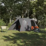 Cort cu dome cu acoperiș Gri și Portocalie 337 x 243 x 182 cm GartenMobel Dekor