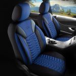 Set Huse Scaune Auto Panda Paris, Albastru-Negru, 11 piese Automobile ProTravel