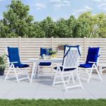 Perne scaun spătar înalt 4 buc albastru regal, țesătură Oxford GartenMobel Dekor